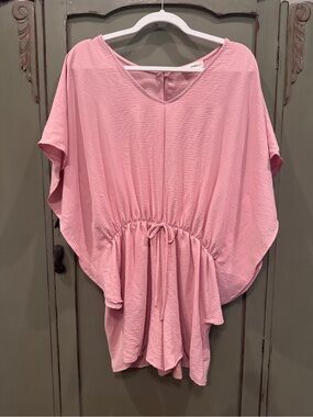 eesome Blush Pink Drawstring Waist romper